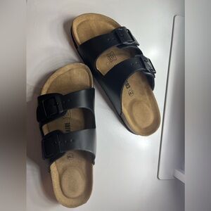 Black and brown never worn strap sandals